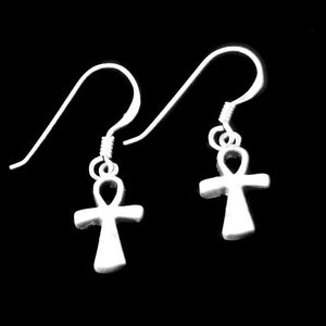 Sterling Silver: Silver Ankh Earrings