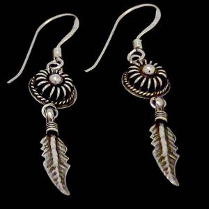 Silver Boho Feather Earrings