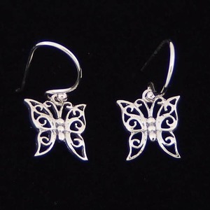 Sterling Silver: Silver Butterfly Earring