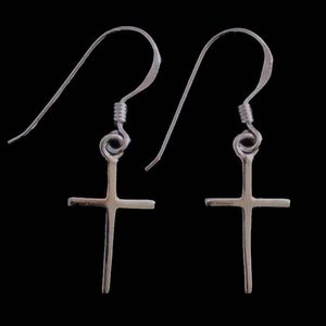 Sterling Silver: Silver Cross Earrings