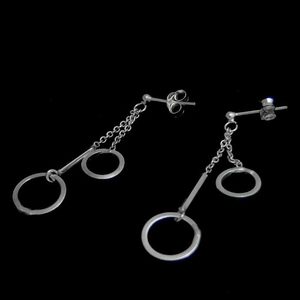 Sterling Silver: Silver Dangling Circles Earring