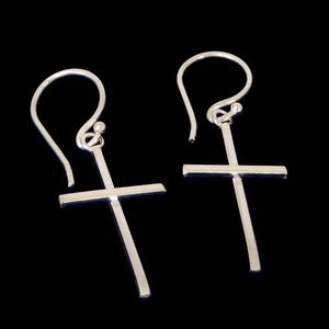 Sterling Silver: Sterling Silver Cross Earrings