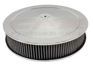 Air Cleaners: AIR CLEANER 14" CHROME STEEL RECESSED BASE WITH WASHABLE ELEMENT