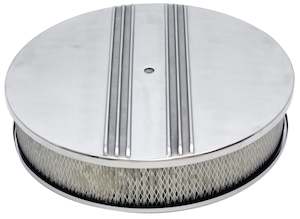 Air Cleaners: AIR CLEANER 14" X 3" PARTIAL FINNED POLISHED