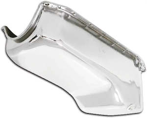 Oil Pan: OIL PAN CHEV SB RH DIPSTICK 1980-85 CHROME