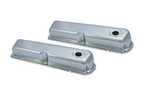 Valve Covers: VALVE COVERS FORD SB CHROME