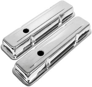 Valve Covers: VALVE COVERS CHEV SB SHORT CHROME