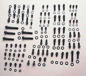 Accessories: BOLT KIT. FULL ENGINE EXTERNAL HI PER BOLT KIT. BLACK COATED. FORD S/B.