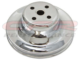PULLEY WATER PUMP FORD STEEL SINGLE ROW 1964-74 CHROME