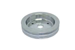 Engine Accessories: PULLEY CRANK CHEV BB SWP DOUBLE ROW POLISHED ALLOY