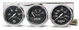 Gauges: GAUGE CONSOLE OP/WT/VOLTS BLACK FACE 2399