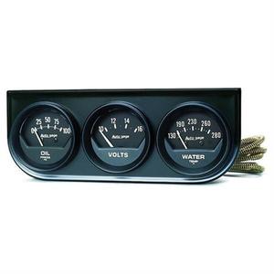 Gauges: GAUGE CONSOLE BLACK FACE SHORT SWEEP OP, WT, VOLTS 2348