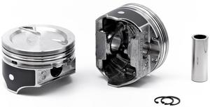PISTON SET CHEV 383 4.030" HYPEREUTECTIC 5.7" ROD 18CC DISH