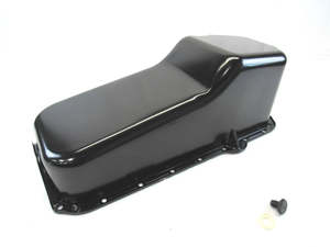 OIL PAN CHEV SB 1980-85 2PRMS RH DIPSTICK BLACK