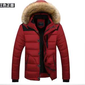Men Winter Coats: Red Mens Hooded Down Coat Winter Warm Ultra Light Down Jacket