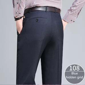 Blue Hidden Grid  108 Mens Formal Trousers