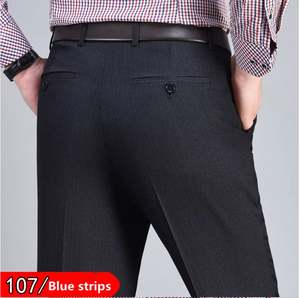 Mens Pants: Blue Thin Stripes  Mens Formal Trousers -107