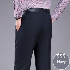 Mens Pants: Navy 555 Mens Formal Trousers