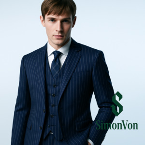 Suits: One Button Men's Striped Three-piece Suit, Jacket + Vest + Pants, Wedding Party Formal Wear, Plaid Suit-UY308017
