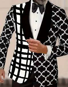 Blazers: Men's Striped Color Block Blazer Jacket, Casual Business Suit-LW295917