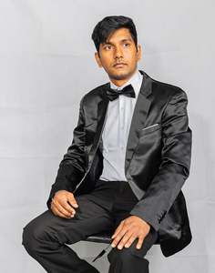 Blazers: Simon Von Men's Blazer, Black Men's Wedding Business Solid Top Men Suit XX-1058