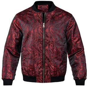 NEW SIMON VON RED PAISLEY MEN'S JACQUARD LIGHT CASUAL JACKET-JK-4005