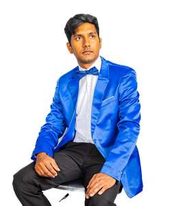 School Ball Youth Events: Blue Men's Suit Jacket Slim Fit Coat-XX-1055