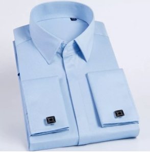 Flash Sale: Light Blue High quality french cuff men's suit shirt formal long sleeve anti-wrinkle business dress shirt for men