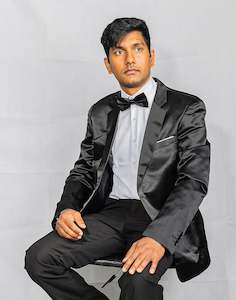 Simon Von Men's Blazer, Black Men's Wedding Business Solid Top Men Suit XX-1058