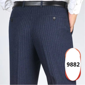 New: Blue striped  9882 Mens Formal Trousers-9882