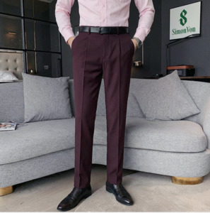 New: Burgundy  566 Mens Formal Trousers - 566