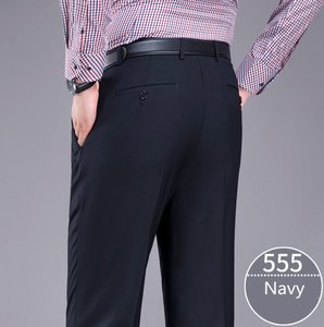 Mens Pants: Navy  Blue 555 Mens Formal Trousers
