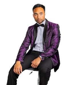 Recommended Seguno: Men's Suit Purple Paisley Silk Notched Collar Suit Jacket- XX-0042