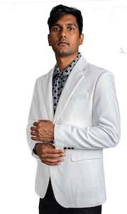 Stylish Men's Slim Fit White Solid Color Elegant Blazer Jacket-BJ201357