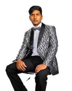 Men's Dress Party Black White Suit Jacket Slim One Button Stylish Blazer XX-1018