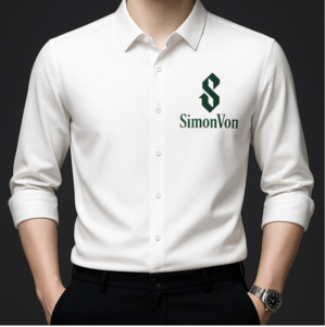 Mens Shirts: Men's Breathable Quick-Dry Dress Shirt - Wrinkle-Resistant - YKB-8091 White