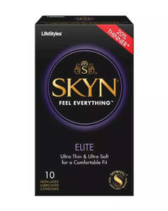 Condoms: Lifestyles Skyn Elite Ultra Thin Non-Latex Condoms 10 Pack