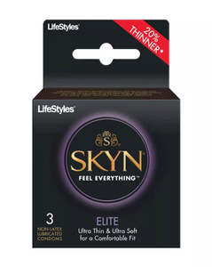 Lifestyles Skyn Elite Ultra Thin Non-Latex Condoms 3 Pack
