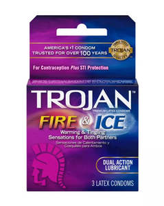 Condoms: Trojan Fire & Ice Condoms 3 Pack