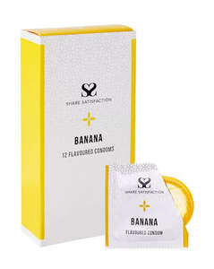 Share Satisfaction Flavoured Condoms Banana 12 Pack