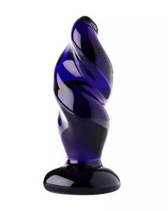 For Him: Lucent Cryptic Twist Glass Butt Plug