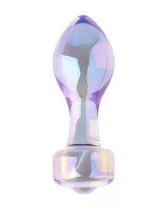 For Him: Share Satisfaction Lucent Glass Butt Plug Clear Prism