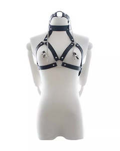 Share Satisfaction KinKi Bondage Harness with Nipple Clamps