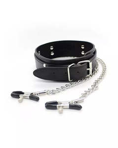 Share Satisfaction Kinki Collar with Nipple Clamps