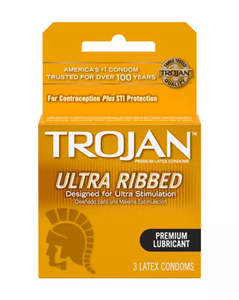 Condoms: Trojan Ultra Ribbed Condoms 3 Pack