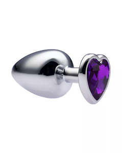 Share Satisfaction Kinki Range Alloy Love Heart Gemmed Butt Plug - 3.7 Inch
