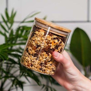 Luxe Glass And Bamboo Storage Vessel: 750ml Glass and Bamboo Storage Jar