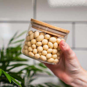 500ml Glass and Bamboo Storage Jar