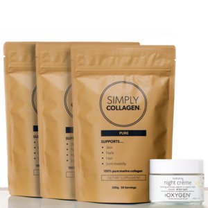 Simply Collagen – Marine Collagen Triple Pack (5 Month Supply) with Night Creme