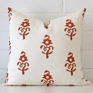 Products: Aria Linen Terracotta Patterned Cushion Cover